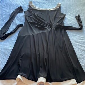 Chaps Black and White Asymmetrical Dress